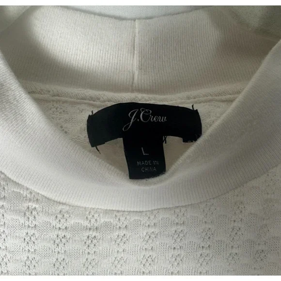 J. Crew Shirt Womens Large White Textured Mock Turtleneck Top - Picture 2 of 4